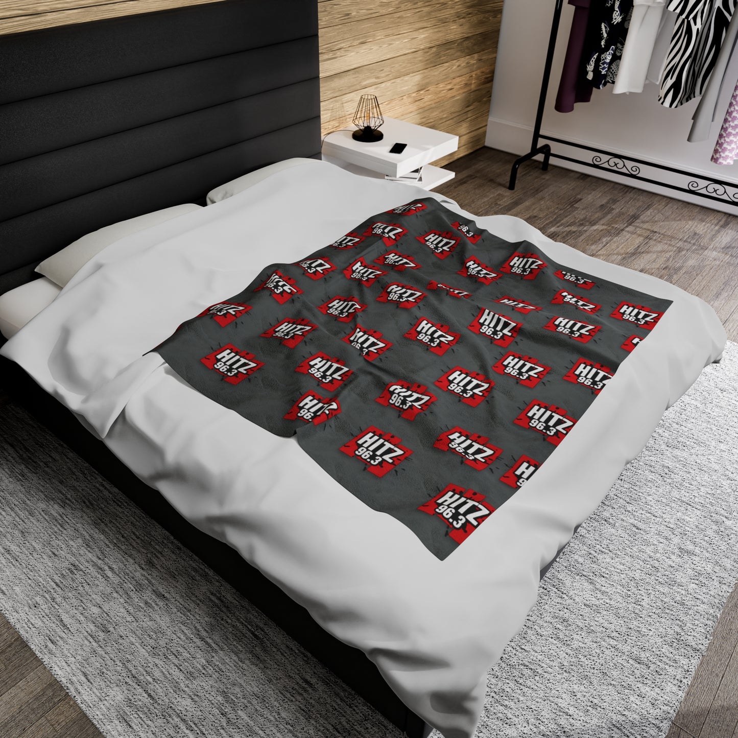 Hitz 96.3 Grey Plush Blanket