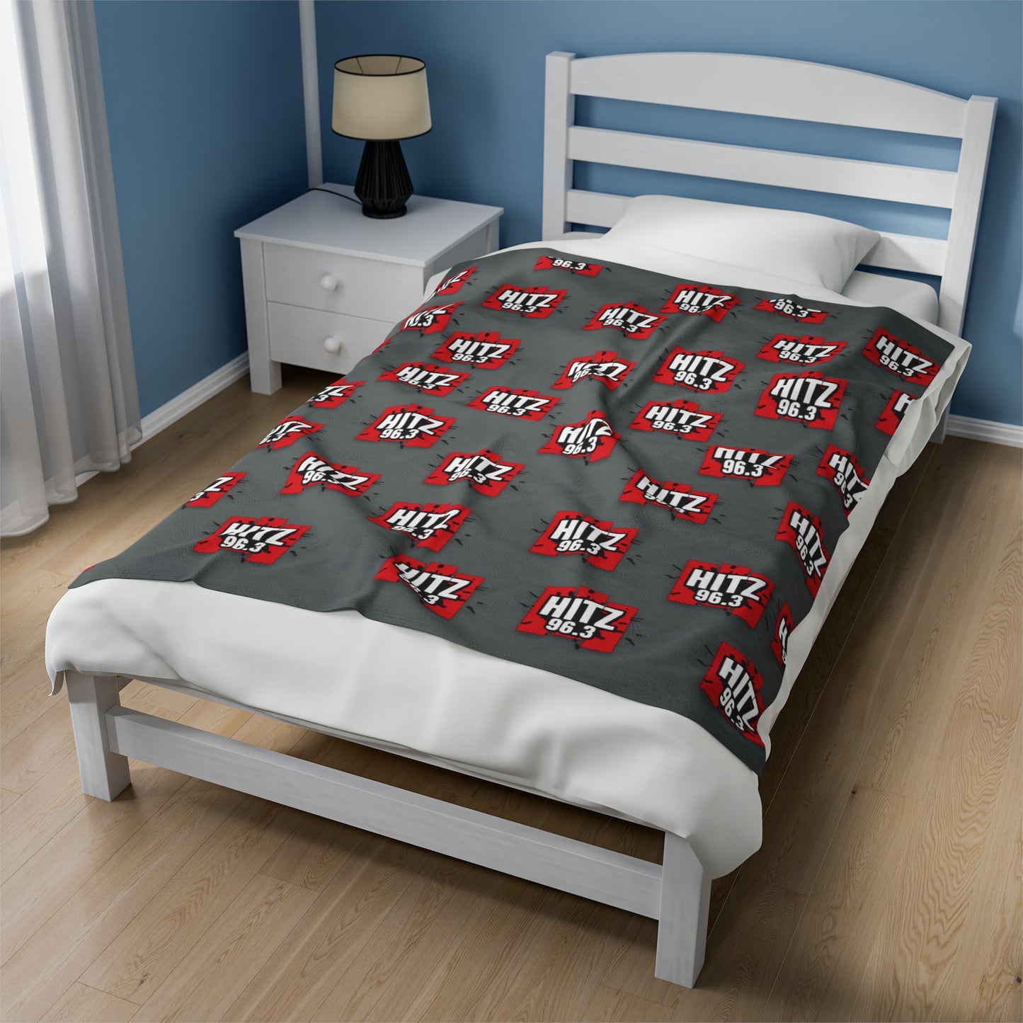 Hitz 96.3 Grey Plush Blanket