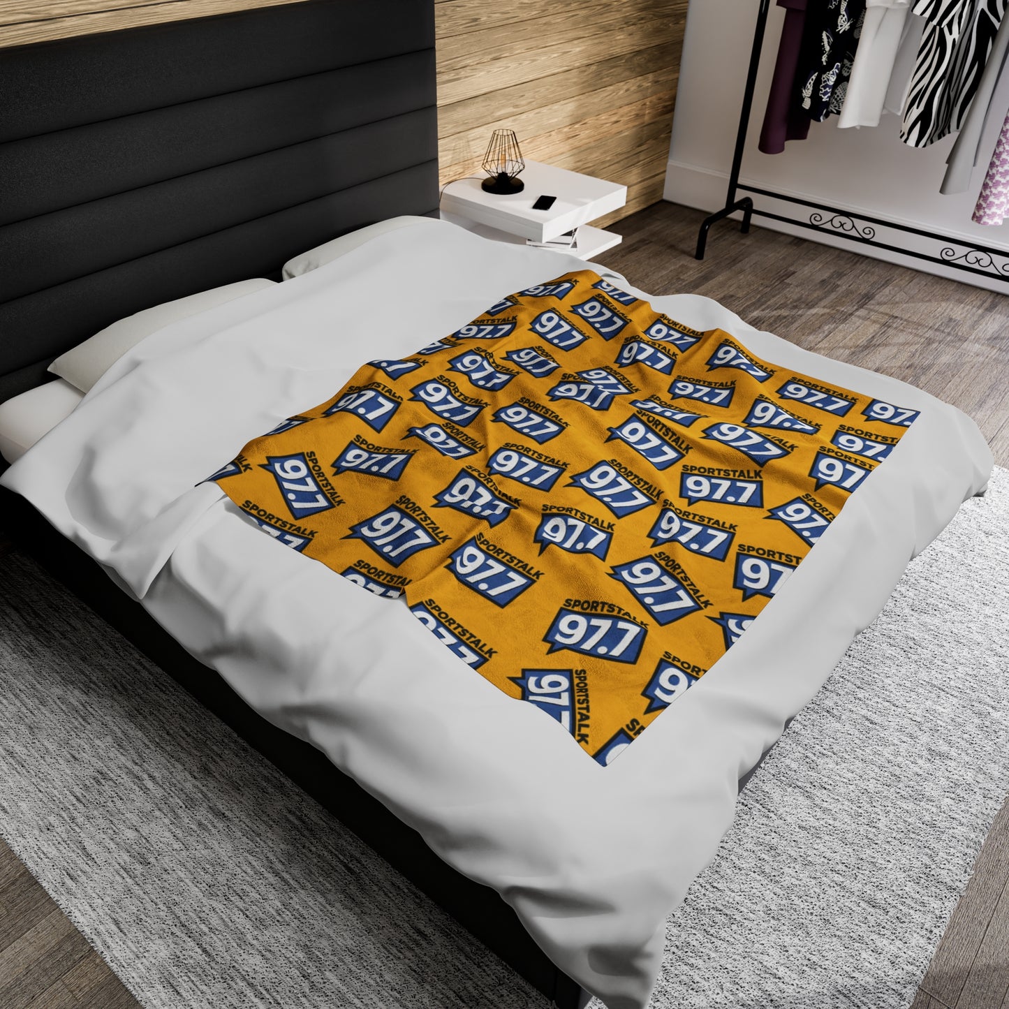 SportsTalk 97.7 Yellow Plush Blanket