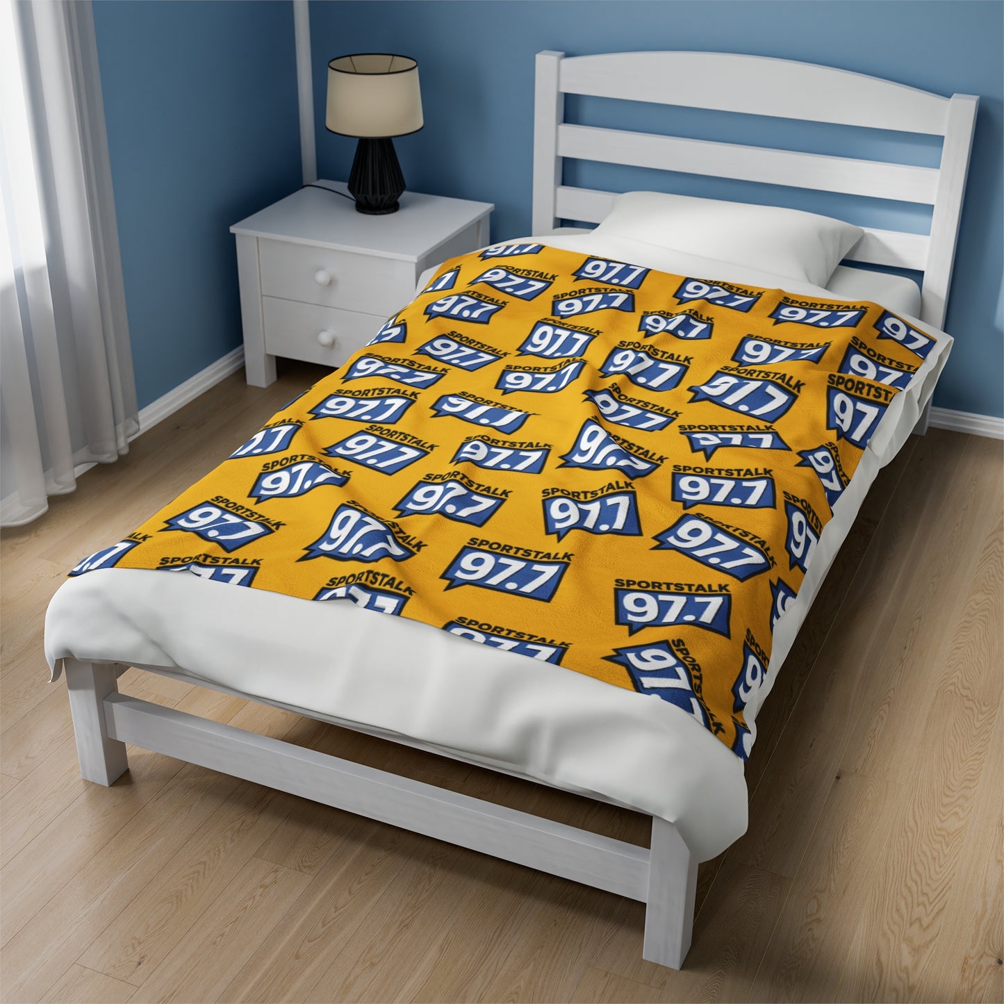 SportsTalk 97.7 Yellow Plush Blanket
