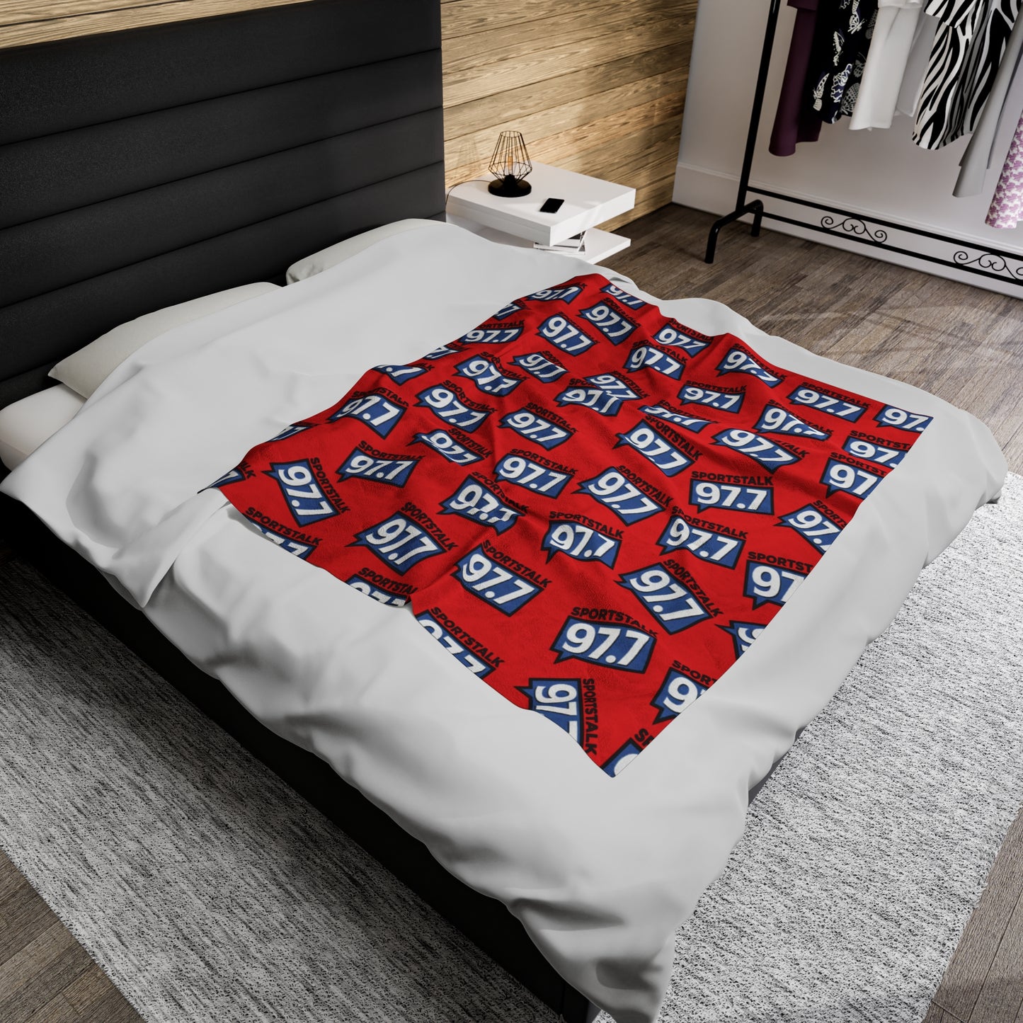 SportsTalk 97.7 Red Plush Blanket