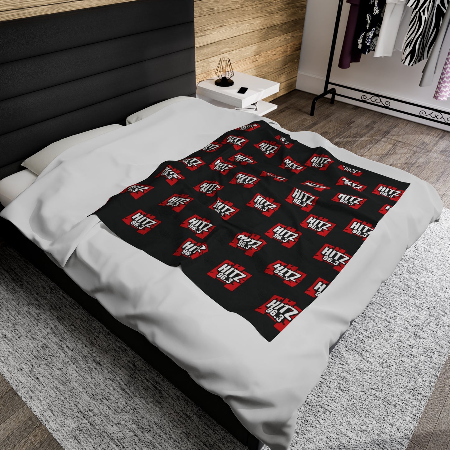 Hitz 96.3 Black Plush Blanket