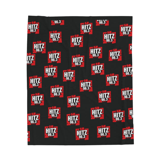Hitz 96.3 Black Plush Blanket